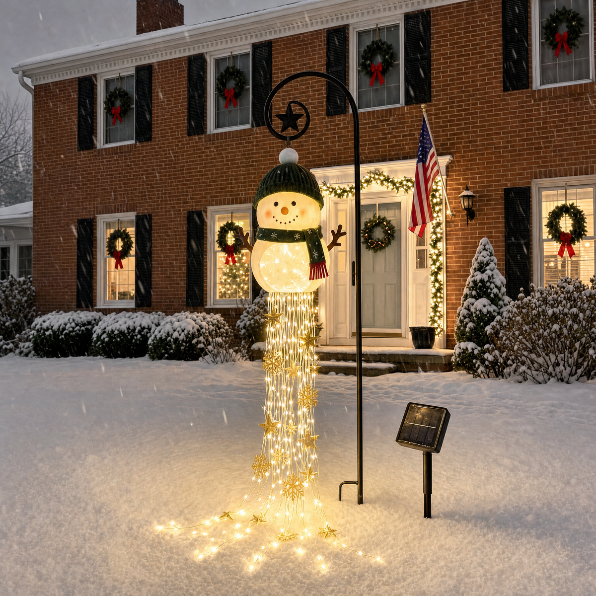 MerryYard™ Glow Snowman – Solar Cascade Light